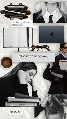 an advertisement for the apple computer with many different things on it, including books and laptops