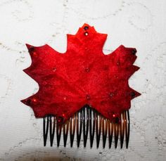 Fall Fashion Hair Comb/Decorative Hair Accessory/Thanksgiving/Maple Leaf Hair Comb Dark Red Acrylic, Deep Brown Hair, Hair Hat, Unique Finds, Acrylic Gems, Deep Brown, Fashion Hair, Support Handmade, Etsy Items