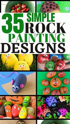 Looking for rock painting designs. These rock paintings are simple and beautiful. If you need simple rock painting designs you'll love these ones. Come and try these rock paintings today. Simple Rock Painting, Rock Sculpture, Toddler Arts And Crafts, Just Live