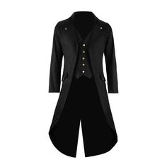 Long pointed split tail to the rear, plus with decorative strap at the back. Fabric: 100% Cotton. S: Chest- 40". Waist- 36". Sleeve Length- 25". M: Chest- 42". Waist- 38". L: Chest- 44". | eBay! Gothic Tailcoat, Cool Cosplay, Plague Doctor Costume, Victorian Jacket, Moda Steampunk, Black Steampunk, Victorian Coat, Doctor Costume, Fancy Dress Up