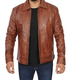 Vintage Brown Trucker Men Fashion Biker Bomber Outfit Real Leather Jacket Style Indiana Jones Jacket, Mens Brown Shirt, Vintage Brown Leather Jacket, Brown Leather Motorcycle Jacket, Vintage Style Jacket, Shirt Collar Styles, Motorcycle Jacket Mens, Leather Jacket Style, Brown Shirt