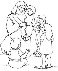 jesus and his children coloring pages