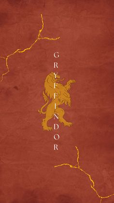 a red and yellow poster with a lion on it's back side that says grendor