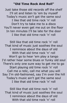 an old time rock and roll poem