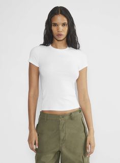 HOMESTRETCH™ CREW T-SHIRT | Aritzia Aritzia Clothes, Aritzia Top, 2024 Fits, Blazer Shirt, Jacket Parka, Denim Accessories, Plaid Blazer, Menswear Inspired, Denim Trousers