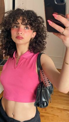 Natural Curly Hair Cuts, Curly Hair Photos, Curly Hair Styles Easy, Hairdos For Curly Hair, Curly Hair Inspiration, Curly Girl Hairstyles, Curly Hair With Bangs