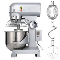 an image of a mixer set up with attachments