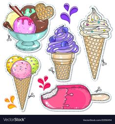 an image of ice cream stickers