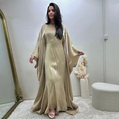 Dubai Kaftan Abaya Women Long Maxi Dress Batwing Sleeve Kaftan Muslim Robe Loose | eBay Wedding Dress Sweater, Butterfly Abaya, Abaya Dresses, Women Abaya, Fashion Abaya, Muslim Evening Dresses, Kaftan Abaya, Open Abaya, Radiate Confidence