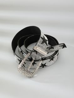 2000s Accessories, Y2k Rhinestone, Star Decor, Fashion Belts