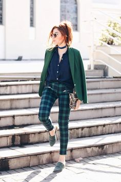 Green Plaid Pants Outfit, Blue Plaid Pants Outfit, I Love Photography, Job Clothes, Cool Winter, Outfit Mujer