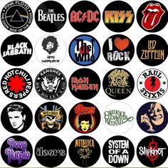 the rolling stones badges are all different colors and sizes