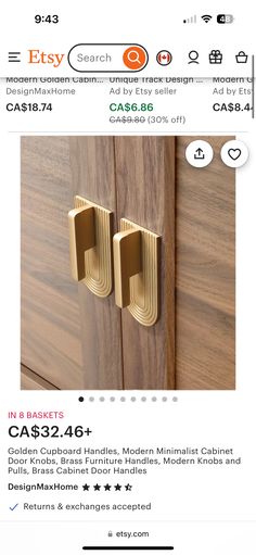 an ad for the kitchen cabinet door handles and knobs on amazon's website