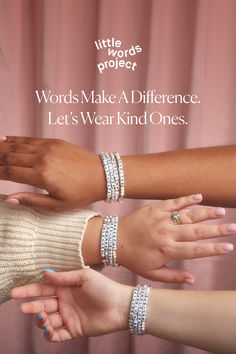 Stack, mix, and match the words that matter most to you. ✨ Join the movement of spreading kindness. Selling Bracelets, Word Bracelets, Spreading Kindness, Love Knot Ring, Word Bracelet, I Am Enough, To Be Kind, Spread Kindness, Knot Ring