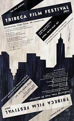 the poster for tribeca film festival is shown in black and white, with an image of