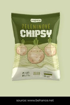 a bag of frozen potato chips on a green background with the words zellinove crispy