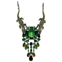 Fantastic piece by Carlo Zini One of the world greatest bijoux designers Non allergenic rhodium Crocodiles theme, green peridot color with emerald and olive shades Amazing hand application of swarovski crystals 100% Artisanal work Made in Milano Worldwide express shipping included in the price ! Crocodile Necklace, Theme Green, Peridot Color, Crocodiles, Green Peridot, Multi Strand Necklace, Multi Strand, Vintage Necklace, Fashion Art