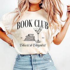 🎅Last day for Christmas orders Dec 8th🎄 📚 Welcome to our little corner of literary love! Introducing our Custom Book Club Comfort Colors Shirt - the perfect blend of comfort and bookish charm tailored just for you! Looking for a thoughtful and unique gift for your book club members or fellow bookworms? Look no further! Our Custom Book Club Shirt makes for an unforgettable present that celebrates the shared passion for literature.📚 ♡ PRODUCT: Comfort Colors introduces its garment-dyed t-shirt Book Club Shirt Ideas, Book Club Merch, Book Club Shirts Funny, Belles Book Club Shirt, Book Club Sweatshirt, Summer Bookish T-shirt With Graphic Print, Book Club Gifts, Relaxed Fit Pre-shrunk Bookish T-shirt, Book Club Shirt