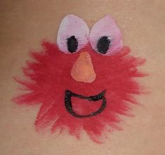 Cheek Painting, Kids Face Painting Easy, Day Of Dead Tattoo, Elmo Face, Clown Stuff, Christmas Face Painting