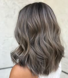 Mushroom Brown Grey Hair, Mushroom Brown Hair Color Shoulder Length, Grey Light Brown Hair, Best Hair Colors For Neutral Skin Tones, Ash Brown Medium Length Hair, Level 5 Ash Brown Hair, Hair Color For Medium Length Hair, Short Mushroom Brown Hair, Mushroom Brown Hair Color Short