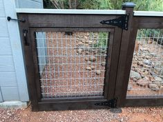 the gate is made out of wood and wire