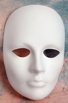 Plain White Mask, Gold Masquerade Mask, Mask Ball, Plastic Mask, Clown Mask, Scary Mask, Wall Mask