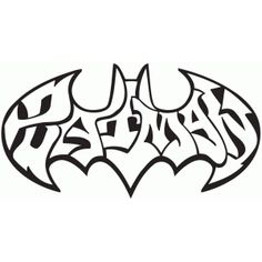 the word batman written in black and white