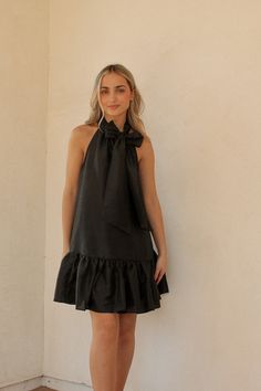 Midnight Black Bow Dress – LLACIE Black Bow Dress, Tie Front Dress, Bow Dress, Midnight Black, Black Bow, Dress With Bow, Bow Tie, How To Wear, Black