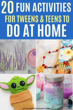 20 Super Fun Activities for Tweens and Teens to Do at Home Summer Camp Activities, Staycation Ideas, Diy Bird Bath, Things To Do At Home, Activities For Teens, Fun Activities To Do, Diy Mothers Day Gifts