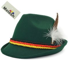 PRICES MAY VARY. Polyester (Artificial Wool) + EVA Size Fit For Women , Head Circumference : 57cm / 22.4 inch Great Hat for Oktoberfest Costume and Beer Festival Carnival Parties Unisex German Alpine hat, Nice for Women and Men Good quality Hat with Feather Attached at One Side Nice Hat for Oktoberfest Beer Party in House or Outdoor,
Green Color is Original German Style , Surface of Hat is very Smoothness and Comfortable 
The hat with black, red and yellow rope,
one long feather and one white el Party In House, Oktoberfest Hat, German Hats, Bavarian Costume, Carnival Parties, Hat With Feather, Women's Caps, Trilby Fedora, Oktoberfest Costume