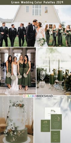 green wedding color palettes for the bride and groom