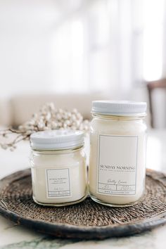 Our handmade in-house candles made of coconut wax and scented oils. SUNDAY MORNING-white tea + ginger + jasmine Choose from size: SM. Mason Jar: 8 oz. LG Mason Jar: 16 oz. Frost Jar: 14 oz. (2 cotton wick) Matriarch 48 oz. (3 cotton wick) Morning Candle, Flowy Mini Dress, Bodysuit Blouse, Accessories Bags Shoes, Scented Oils, Cropped Denim Jacket, Home Candles, Strapless Tops, Candle Shop