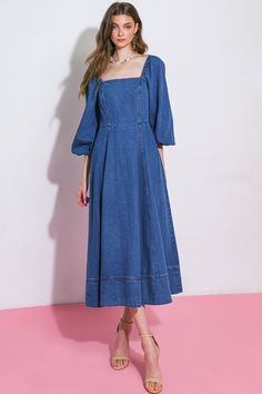 Spring Denim Dress With Square Neck, Spring Square Neck Denim Dress, Spring Denim Dress With Square Neck In Medium Wash, Spring Medium Wash Denim Dress With Square Neck, Square Neck Medium Wash Denim Dress, Spring Medium Wash Square Neck Denim Dress, Spring Square Neck Medium Wash Denim Dress, Medium Wash Denim Dress With Square Neck, Square Neck Denim Dress