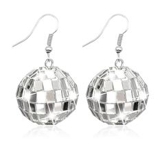 PRICES MAY VARY. Disco Ball Earrings:This disco ball earrings features a simple and unique design style that can be paired with all your clothing and is suitable for wearing in all scenarios. Colorful Disco Earrings:This disco ball earrings adopts various design styles, giving people a good sense of design, suitable for different facial shapes, and is very beautiful. High Quality:This jewelry is made of high-quality materials and can be worn for a long time without putting any burden on you. Bes Adjustable Pierced Earrings For Parties, Metal Plug Earrings For Party, Trendy Silver Halloween Earrings, Adjustable Metal Plug Earrings For Party, Disco Style Silver Jewelry For Party, Nickel-free Metal Hoop Earrings For Party, Nickel-free Drop Earrings For Party, Nickel Free Silver Plug Earrings For Parties, Nickel-free Silver Plug Earrings For Parties