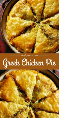 a pie with several slices cut out and sitting in a pan on top of a table