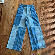 Condition: Excellent, Never Worn Two Colored Jeans, Color Block Jean, Aesthetic Clothes Png, Shein Jeans, Jeans Color, Colored Jeans, Flare Jeans, Aesthetic Clothes, Color Block