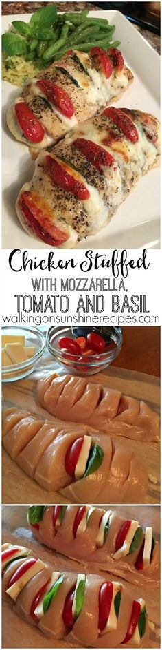 chicken breast with mozzarella, tomato and basil