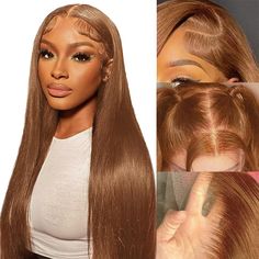 PRICES MAY VARY. 🌷【Ginger Brown Straight Human Hair Wigs Details】: Light Brown Straight Human Hair with Transparent Lace to Create a Truly Natural Makeup that Fits Your Skin Perfectly. Medium Hat Size (22.5 inches), with 2 Elastic Bands, 3 Combs to Help You Fix the Wig, Safe and Flexible, Easy to Wear, Comfortable and Breathable. 🌷【Light Brown Lace Front Wigs Human Hair Straight Material】: Our Light Brown Straight Lace Front Wig Human Hair Product Uses 100% Real Human Hair, 180% Density Makes Butterscotch Hair Color, Butterscotch Hair, Amber Hair Colors, Curly Hair Sew In, Brown Lace Front, Amber Hair, Ginger Brown, Bronze Hair, Hairstyle Names