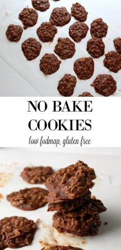 no bake cookies are stacked on top of each other