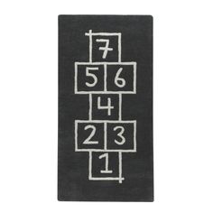 a black towel with white numbers on it