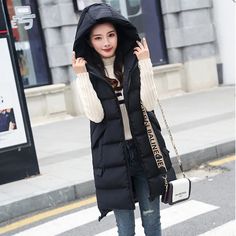 Brand Name: IngvnSeason: WinterPattern Type: SolidMaterial: CottonMaterial: PolyesterStyle: CasualModel Number: C-593Decoration: PocketsDecoration: ZippersClothing Length: LongGender: WOMENStuffing Percentage: ââ€?0%,<95%Age: Ages 18-35 Years OldCollar: Turn-down CollarItem Type: Outerwear & CoatsClosure Type: zipperMain Stuffing: CottonPercentage of Material: ââ€?0%,<90%Outerwear Type: Vest Hooded Vest Outerwear For Cold Weather, Cold Weather Sleeveless Vest Outerwear, Winter Hooded Vest With Pockets, Casual Winter Vest, Casual Winter Vest Outerwear, Sleeveless Outdoor Winter Outerwear, Casual Cold Weather Outerwear Vest, Casual Hooded Vest Outerwear, Black Winter Vest Outerwear