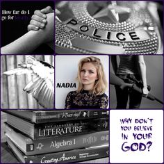 a collage of photos with words and pictures on them that say, how do i go to police? why don't you believe in your god?