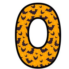 the letter o is decorated with bats