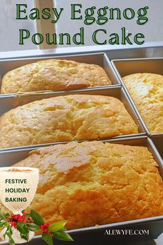 easy eggnog pound cake recipe with festive holiday baking