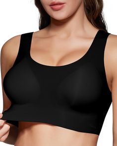 PRICES MAY VARY. Ultra-Comfortable Fabric: The Falorda Pullover Seamless Bralette is crafted with a premium blend of 55% nylon and 45% spandex, offering an ultra-soft, smooth, stretchy, and breathable fabric that feels as delicate as baby's skin. At a mere 70 grams for a medium size, it's incredibly lightweight, ensuring zero pressure and promoting healthy blood flow Wide Straps & Removable Cups: Designed for a perfect fit, our pullover t-shirt bras feature contoured cups that are custom-tailore Black Seamless Bra With Medium Support, Black Medium Support Seamless Bra, Solid Color V-neck Sports Bra With Medium Support, Shoulder Strain, Black Full Coverage Micro-elastic Bra, V-neck Sports Bra With Built-in Medium Support, Wireless Bras, Coverage Bras, Full Coverage Bra