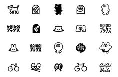 the logos for various brands are shown in black and white