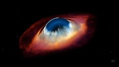 an eyeball is seen in this artist's rendering from nasa, which appears to be colored red and blue