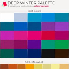 Deep Winter Teknik Makeup, Deep Winter Palette, Deep Winter Colors, Winter Palette, Winter Color Palette, Cool Winter, Outfit Chic, Deep Winter, Color Palate