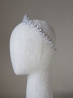 Wedding Tiara | EDEN LUXE Bridal Royal Headband, Pearl Bridal Headband, Bride Crown, Pearl Tiara, Beautiful Tiaras, Headpiece Jewelry, Diamond Tiara, Diamond Crown, Floral Headpiece