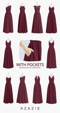 the different types of dresses are shown in this image, and there is also an info sheet